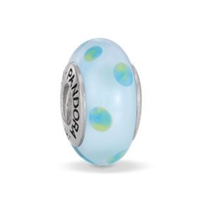 Pandora Teal Polka Dots Murano - DISCONTINUED